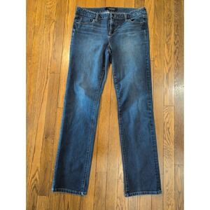 Liverpool Jean Co Dark Wash Straight Leg Stretch Denim Jeans Womens 10 32x32